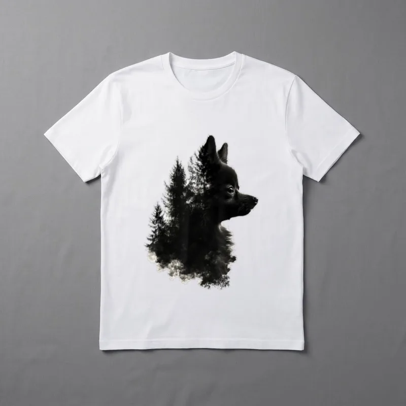 Zwergspitz-Hundegrafik Haustier-Illustration T-Shirt – Klassisches T-Shirt in Schwarz