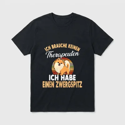 Pomeranian Therapie Zwergspitz T-Shirt – Klassisches T-Shirt in Schwarz