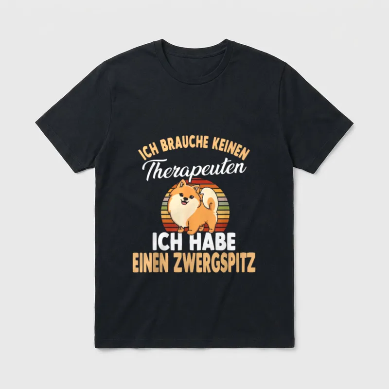 Pomeranian Therapie Zwergspitz T-Shirt – Klassisches T-Shirt in Schwarz
