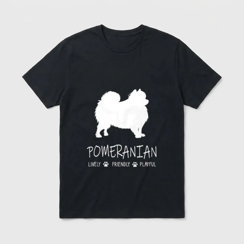Pomeranian Hunde Süßer Kleinspitz T-Shirt – Klassisches T-Shirt in Schwarz