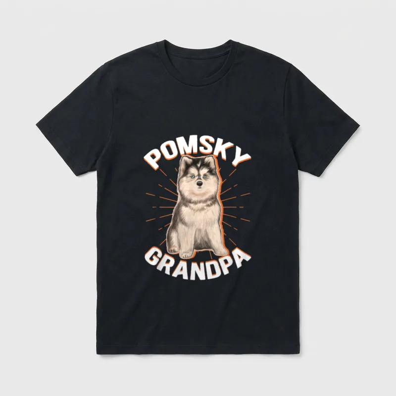 Pomsky Opa Pomskies Hundebesitzer T-Shirt – Klassisches T-Shirt in Schwarz