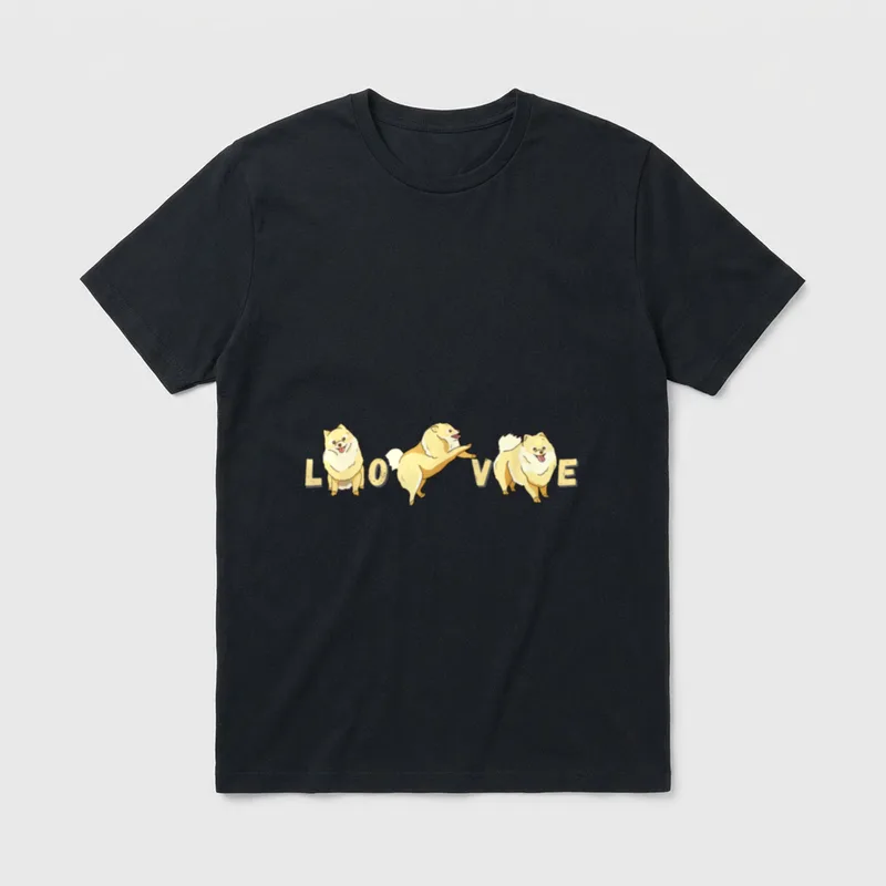 Zwergspitz Welpe Hund Liebe T-Shirt – Klassisches T-Shirt in Schwarz