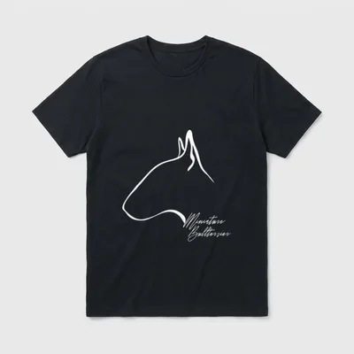 Wilsigns Miniature Bullterrier Profil T-Shirt – Klassisches T-Shirt in Schwarz
