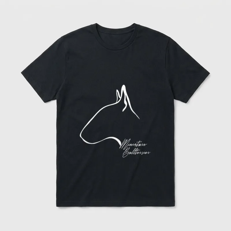 Wilsigns Miniature Bullterrier Profil T-Shirt – Klassisches T-Shirt in Schwarz