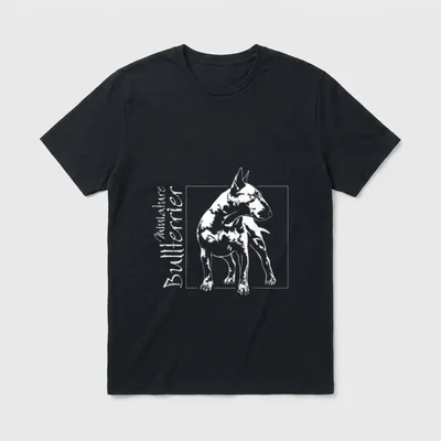 Miniature Bullterrier Hunde Portrait T-Shirt – Klassisches T-Shirt in Schwarz