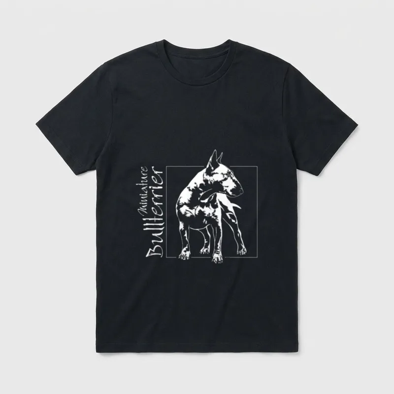 Miniature Bullterrier Hunde Portrait T-Shirt – Klassisches T-Shirt in Schwarz