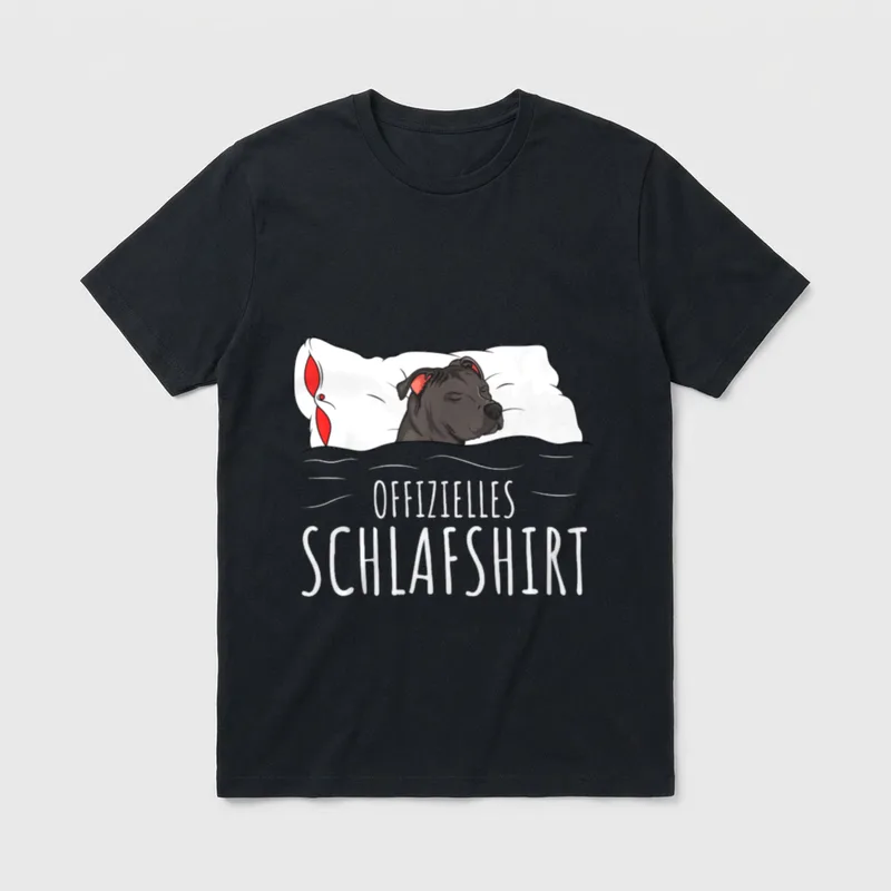 Offizielles Schlafshirt Staffordshire Bullterrier T-Shirt – Klassisches T-Shirt in Schwarz