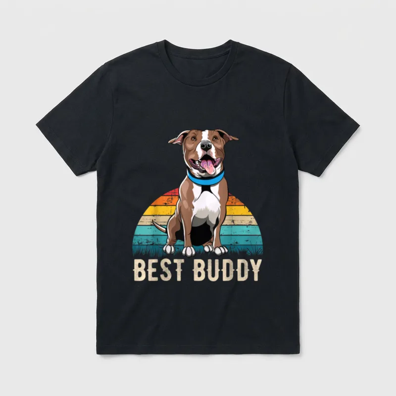 Retro American Staffordshire Terrier T-Shirt – Klassisches T-Shirt in Schwarz