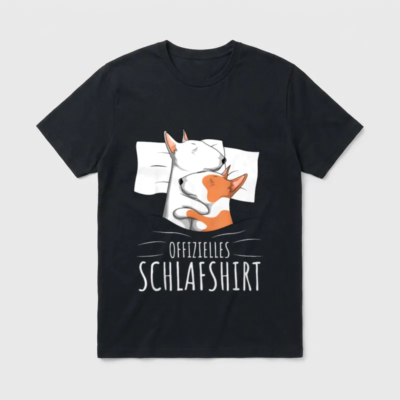 Offizielles Schlafshirt Bullterrier Hund T-Shirt – Klassisches T-Shirt in Schwarz