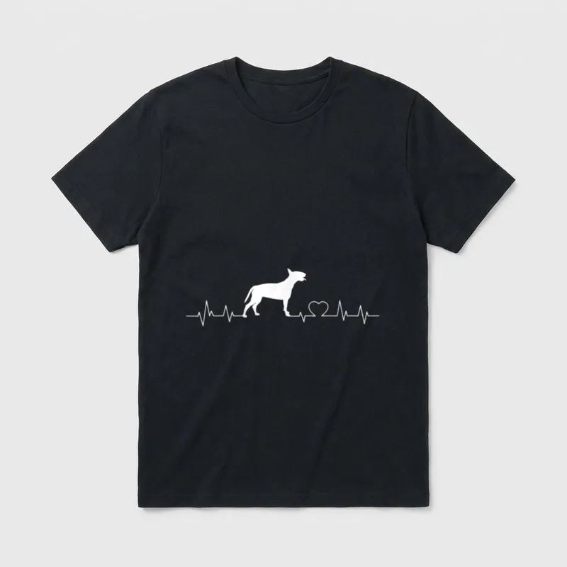 Bullterrier Herzschlag Bull Terrier T-Shirt – Klassisches T-Shirt in Schwarz