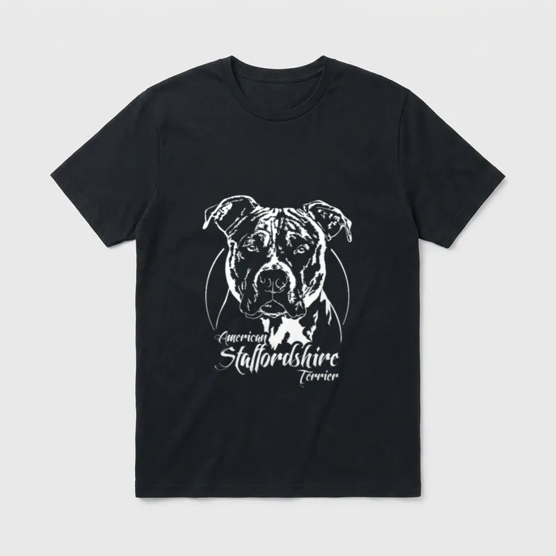 American Staffordshire Terrier Hunde Portrait T-Shirt – Klassisches T-Shirt in Schwarz
