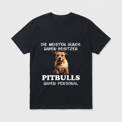 Pitbull Terrier Hund T-Shirt – Klassisches T-Shirt in Schwarz