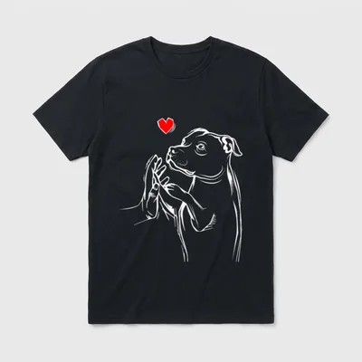 Süße Staffordshire Bullterrier Hunde T-Shirt – Klassisches T-Shirt in Schwarz