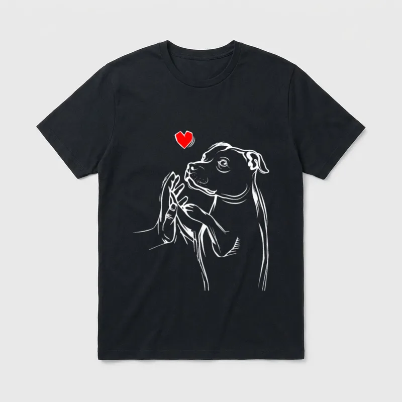 Süße Staffordshire Bullterrier Hunde T-Shirt – Klassisches T-Shirt in Schwarz