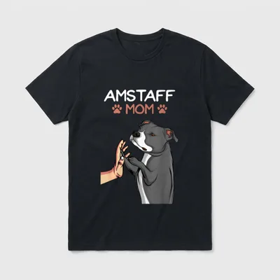 American Staffordshire Terrier Mama T-Shirt – Klassisches T-Shirt in Schwarz