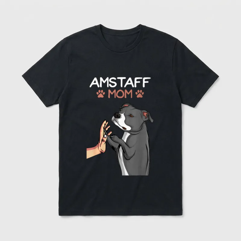 American Staffordshire Terrier Mama T-Shirt – Klassisches T-Shirt in Schwarz