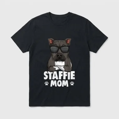 Staffordshire Bullterrier Mama Staffie T-Shirt – Klassisches T-Shirt in Schwarz