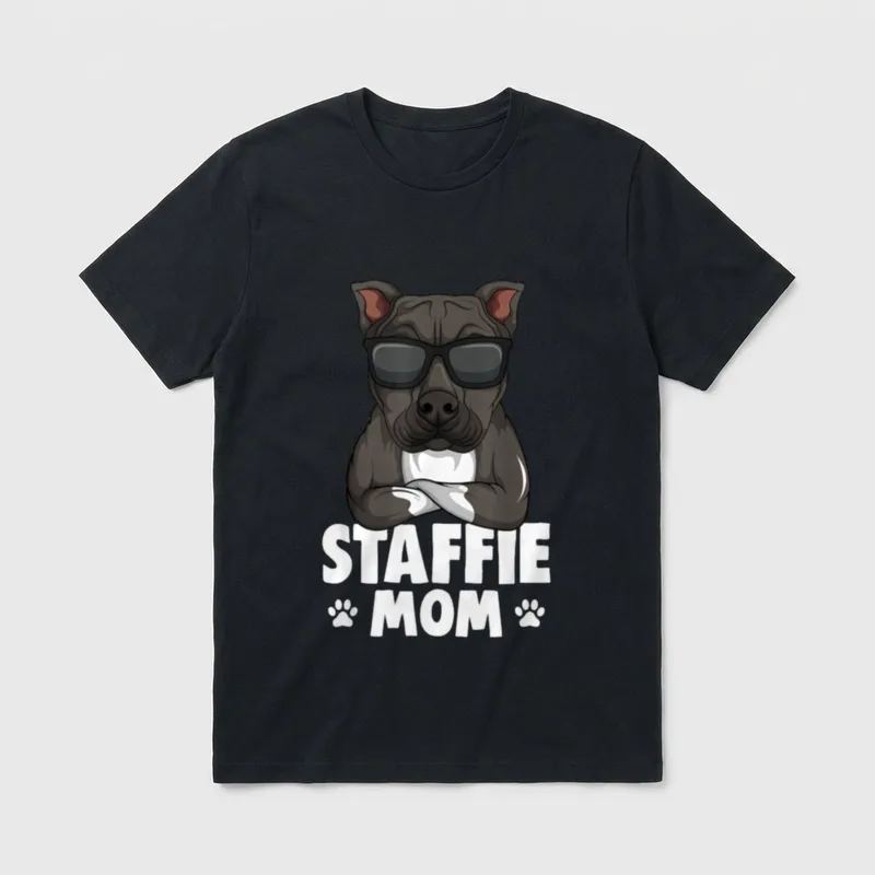 Staffordshire Bullterrier Mama Staffie T-Shirt – Klassisches T-Shirt in Schwarz