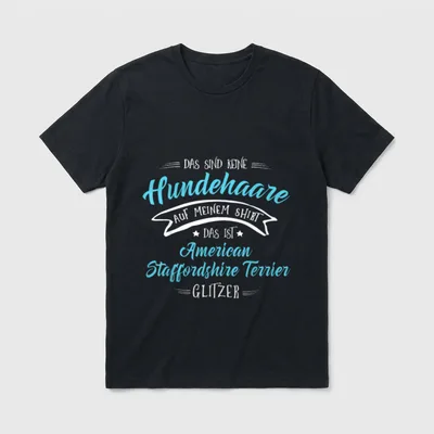 Hundehaare Glitzer American Staffordshire T-Shirt – Klassisches T-Shirt in Schwarz