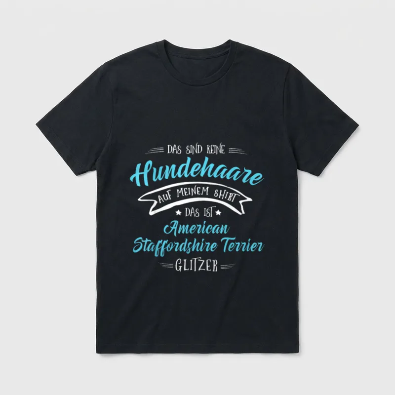 Hundehaare Glitzer American Staffordshire T-Shirt – Klassisches T-Shirt in Schwarz