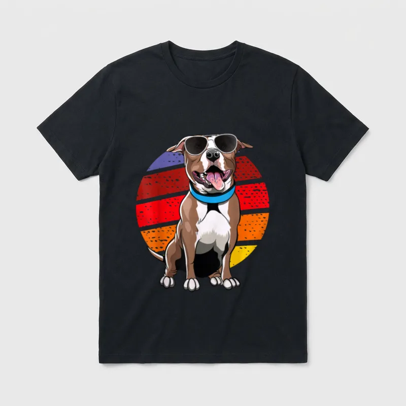 Vintage American Staffordshire Terrier T-Shirt – Klassisches T-Shirt in Schwarz