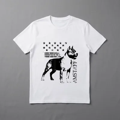 American Staffordshire Terrier T-Shirt 0048 – Klassisches T-Shirt in Schwarz