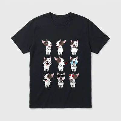 Miniatur Bullterrier Hund Lustig Emotionen T-Shirt – Klassisches T-Shirt in Schwarz