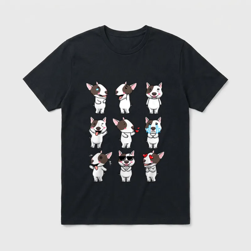 Miniatur Bullterrier Hund Lustig Emotionen T-Shirt – Klassisches T-Shirt in Schwarz