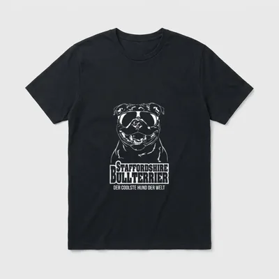 Staffordshire Bullterrier Schutzengel Hund T-Shirt – Klassisches T-Shirt in Schwarz
