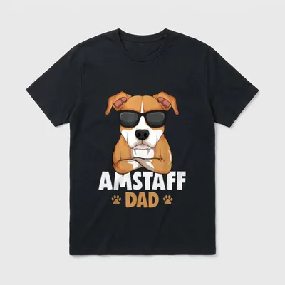 American Staffordshire Terrier Amstaff T-Shirt – Klassisches T-Shirt in Schwarz