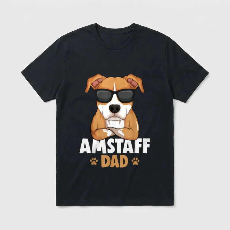 American Staffordshire Terrier Amstaff T-Shirt – Klassisches T-Shirt in Schwarz