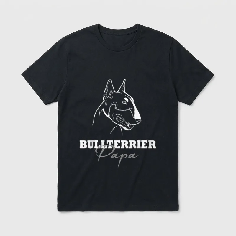 Hund Bullterrier Spruch Bulli T-Shirt 0068 – Klassisches T-Shirt in Schwarz