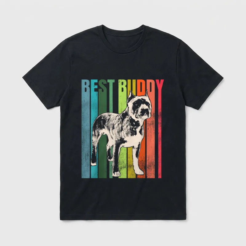 Vintage American Staffordshire Terrier Idee T-Shirt – Klassisches T-Shirt in Schwarz