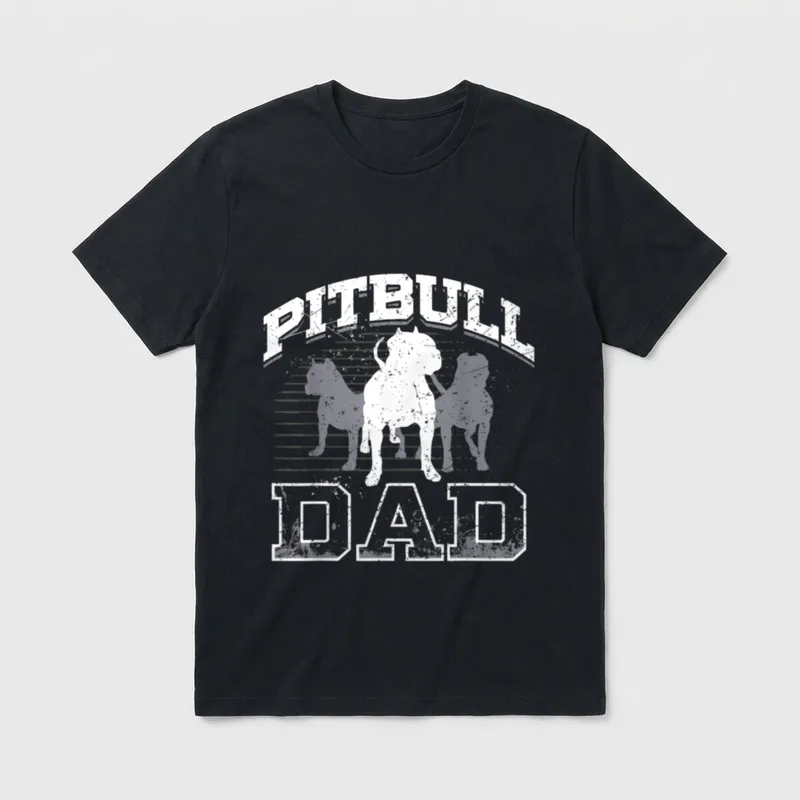 Dad Pitbull Lover Hundebesitzer T-Shirt – Klassisches T-Shirt in Schwarz