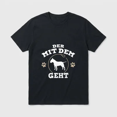 Der mit dem Bullterrier T-Shirt – Klassisches T-Shirt in Schwarz