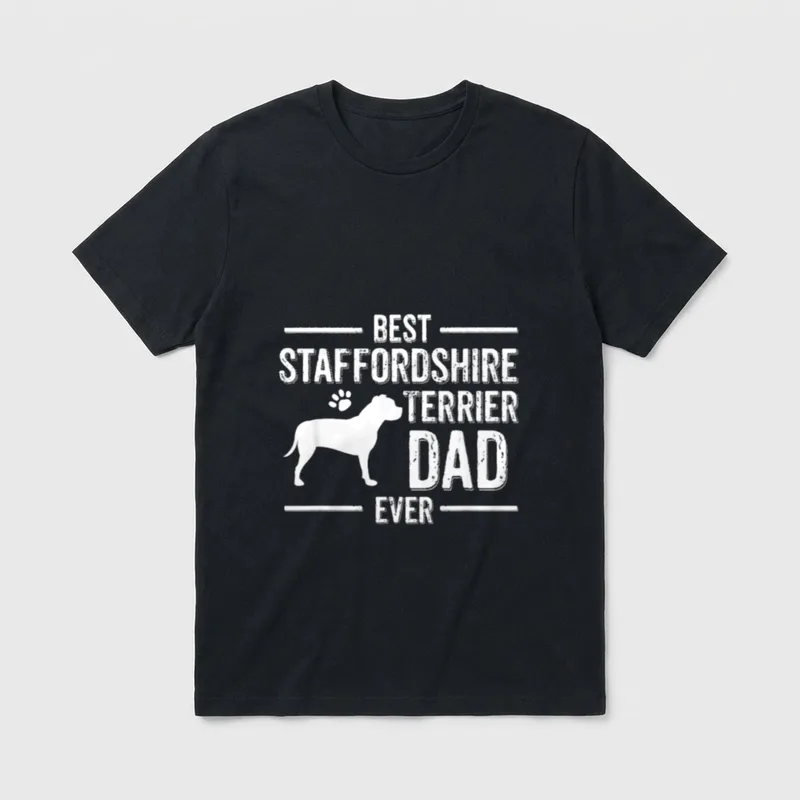 American Staffordshire Terrier Dad T-Shirt – Klassisches T-Shirt in Schwarz