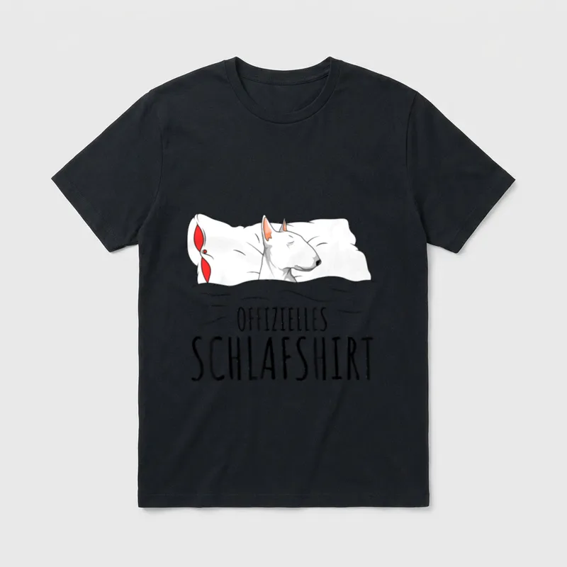 Offizielles Schlafshirt Bullterrier Hund T-Shirt 0088 – Klassisches T-Shirt in Schwarz