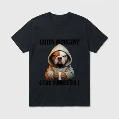 Lustiger Spruch Guten Morgen? T-Shirt – Klassisches T-Shirt in Schwarz