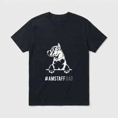 Amstaff Dad Staffordshire Terrier T-Shirt – Klassisches T-Shirt in Schwarz