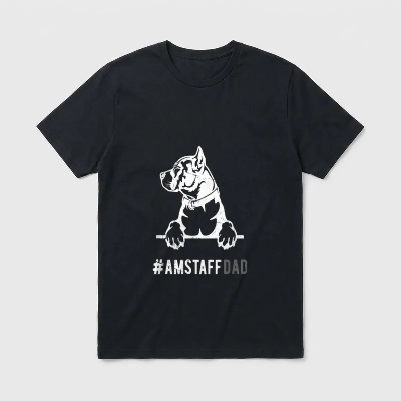 Amstaff Dad Staffordshire Terrier T-Shirt – Klassisches T-Shirt in Schwarz