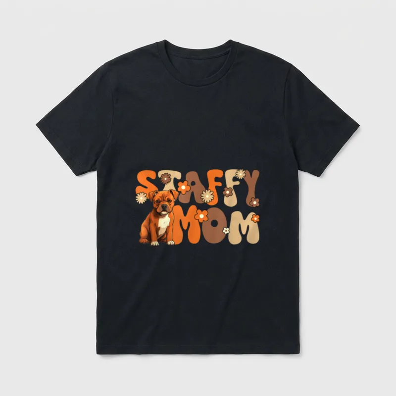 Staffordshire Bullterrier Groovy World's T-Shirt – Klassisches T-Shirt in Schwarz
