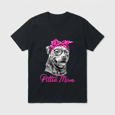 Pittie Mom für Pitbull T-Shirt – Klassisches T-Shirt in Schwarz