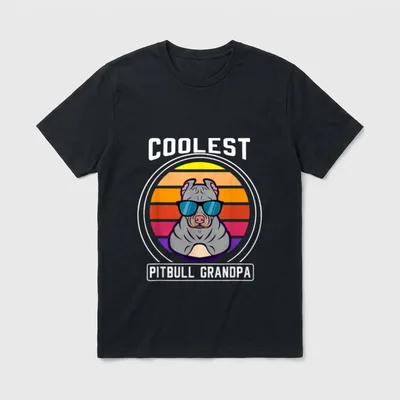 Coolest Pitbull Grandpa Pitbull T-Shirt – Klassisches T-Shirt in Schwarz