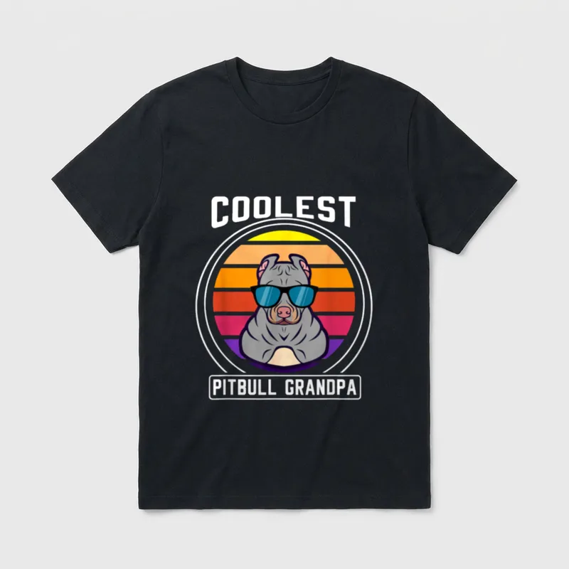Coolest Pitbull Grandpa Pitbull T-Shirt – Klassisches T-Shirt in Schwarz