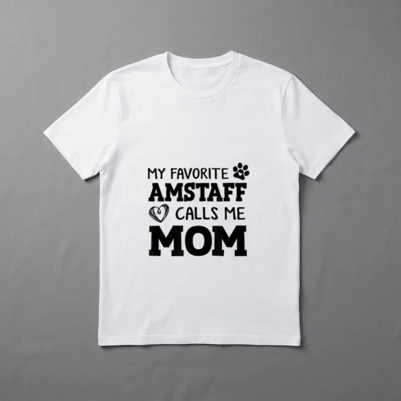 Dog Breed Amstaff Mom T-Shirt – Klassisches T-Shirt in Schwarz