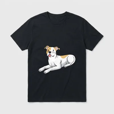 American Staffordshire Terrier Hund T-Shirt 0127 – Klassisches T-Shirt in Schwarz