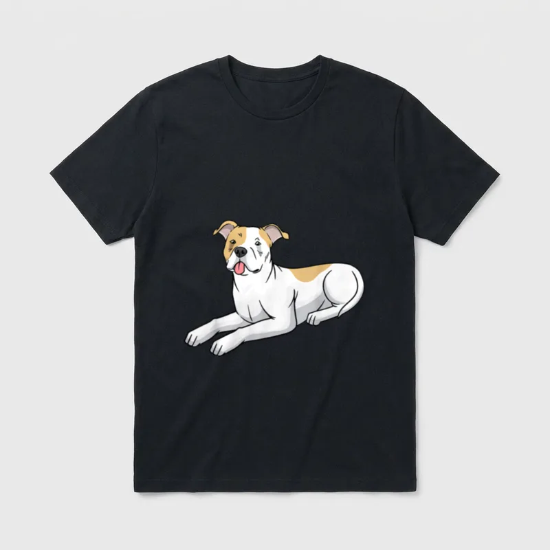 American Staffordshire Terrier Hund T-Shirt 0127 – Klassisches T-Shirt in Schwarz