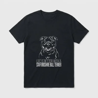 Staffordshire Bull Terrier life T-Shirt – Klassisches T-Shirt in Schwarz