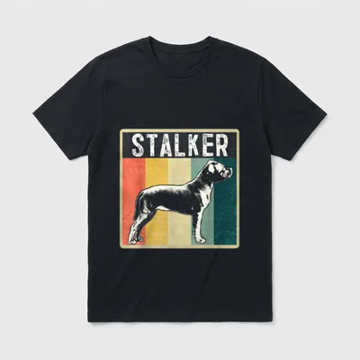 Retro American Staffordshire Terrier T-Shirt 0140 – Klassisches T-Shirt in Schwarz