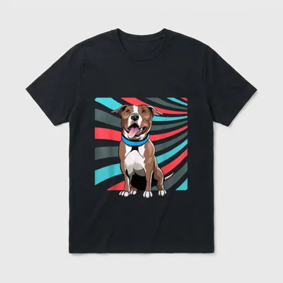 American Staffordshire Terrier Retro Style T-Shirt – Klassisches T-Shirt in Schwarz